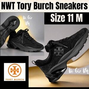 Tory Burch Good Luck Double T Logo Sneakers Perfect Black / Perfect Black 11M